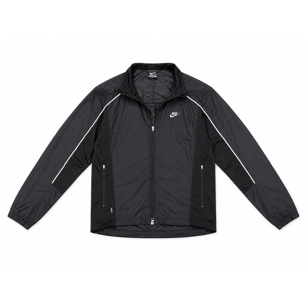 Nike Dri-FIT Full Zip Running Jacket Black Reflective Windbreaker Men's Small